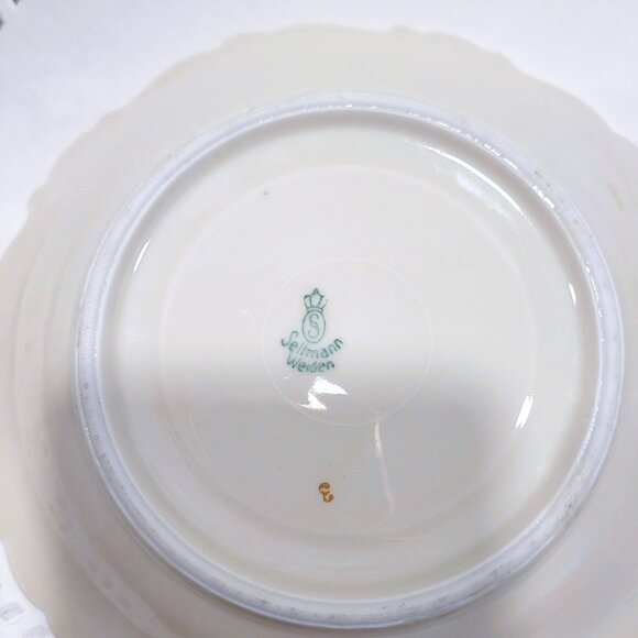 Vintage Seltmann Weiden Porcelain | Cup & Saucer | Silver Floral Leaf Design | - Picture 8 of 10